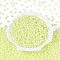 DIY Craft Beads 6/0 Ceylon Round Glass Seed Beads, Light Goldenrod Yellow, Size: about 4mm in diameter, hole:1.5mm, about 495pcs/50g