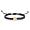 Adjustable Nylon Thread Braided Beads Bracelets, with Alloy Spacer Beads, Letter N, 6-1/4~9-7/8 inch(16~25cm)