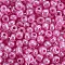 6/0 Glass Seed Beads, Ceylon, Round, Violet, 4mm, Hole: 1.5mm, about 1000pcs/100g