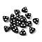 Handmade Lampwork Beads, Bumpy Triangle, Black, 12.5~14.5x14~14.5x7~8.5mm, Hole: 1.6~1.8mm