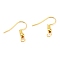 Iron Earring Hooks, with Horizontal Loop, Dangle Earring Findings, Nickel Free, Golden, 17~19x0.8mm, Hole: 2mm, Pin: 0.6mm
