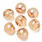 UV Plating Rainbow Iridescent Acrylic Beads, Round Bubble Suzumaru Beads, Top Drilled, Sandy Brown, 20x20x20mm, Hole: 3mm