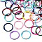 Spray Painted Iron Split Key Rings, Ring, Mixed Color, 30x4mm