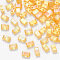 FGB 2-Hole Baking Paint Transparent Glass Seed Beads, AB Color Plated, Rectangle, Gold, 4.5~5.5x2x2~2.5mm, Hole: 0.5~0.8mm, about 2000pcs/bag