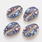 Printed Alloy Links connectors, Cowrie Shell Shape, Light Gold, Colorful, 16x11x3.5mm