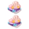Marine Series Resin Cabochons, Shell Shape, Pink, 23x27x8mm
