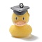 Resin Pendants, With Platinum Iron Loop, Duck Charms, Duck, 28x19x21.5mm, Hole: 2mm