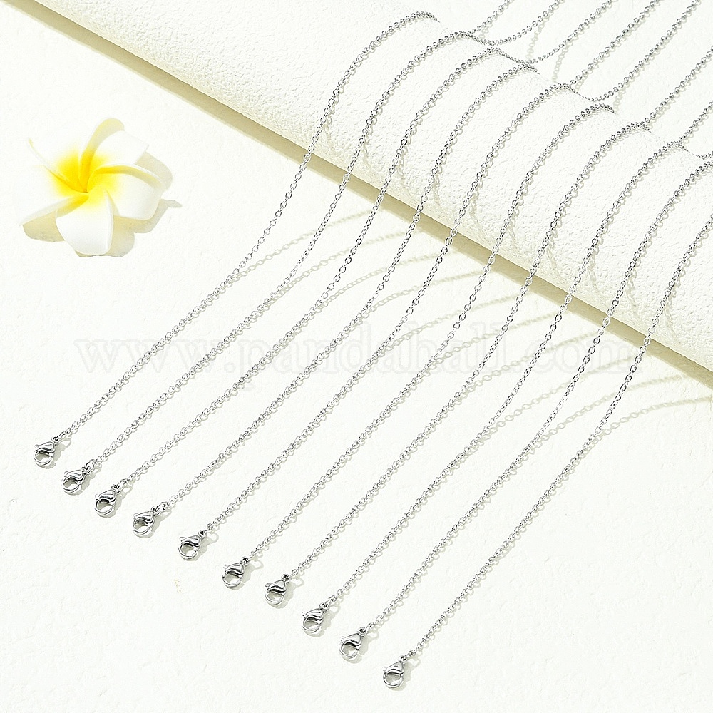 Wholesale 10Pcs 304 Stainless Steel Cable Chain Necklaces - Pandahall.com