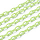 ABSプラスチックアズキチェーン  オーバル  淡緑色  リンク：13x7~7.5x2mm  15.35~15.74インチ（39~40cm）/連&nbsp;X-KY-E007-01D-1