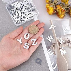 52個 26スタイル アクリル 縫い付けラインストーン  アクリル鏡  二つの穴  衣料品アクセサリー  透明  a～zの文字  16mm&nbsp;FIND-FG0001-22