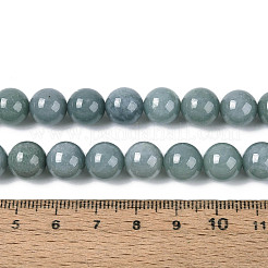 天然なヒスイビーズ連売り  ラウンド  9.5~10mm  穴：1~1.2mm  約40個/連  15.16~15.35インチ（38.5~39cm）&nbsp;G-N353-07D-01