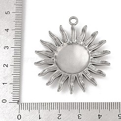 304ステンレスペンダント  太陽のチャーム  変色防止  ステンレス鋼色  43x39x4mm  穴：3mm&nbsp;STAS-D366-01A-P