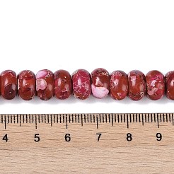 染色合成インペリアルジャスパービーズ連売り  ロンデル  ファイヤーブリック  10x6mm  穴：1.5mm  約68個/連  15.75''（40センチメートル）&nbsp;G-P529-E01-A06