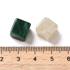 不透明なアクリルビーズ  正方形  ミックスカラー  13.5x13.5x10mm  穴：2mm  約467個/500g&nbsp;OACR-Z015-05