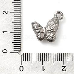 304ステンレスペンダント  バタフライチャーム  ステンレス鋼色  16x16x5mm  穴：2mm&nbsp;STAS-M070-07P