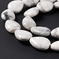 天然石ハウライトビーズ連売り  ティアドロップ  18~19x13~14x7.5~8mm  穴：1.2mm  約22個/連  15.35''~15.75''（39~40センチメートル）&nbsp;G-L242-13