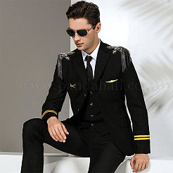 2Pcs Iron & Felt Fashion Tassel Epaulette&nbsp;AJEW-FH0004-04A