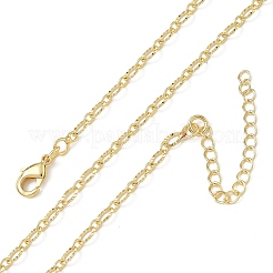 3MM Brass Textured Oval Link Chain Necklaces for Women&nbsp;KK-CBA2293-13G