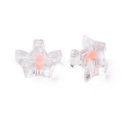 透明なアクリルビーズ  二層ビーズ  クラウン  ミックスカラー  14x17.5x7mm  穴：2mm  約581個/500g&nbsp;MACR-S373-105-B