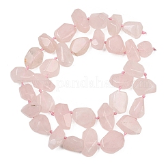 天然石ローズクォーツビーズ連売り  ナゲット  8~28x8~15x5~12mm  穴：1mm  約23~35個/連  15.75~16.93''（40~43センチメートル）&nbsp;GG-CBA3D9B-12
