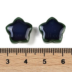 ツートンガラスムードビーズ  スター  温度感知色変化ビーズ  ブラック  14x14.5x5mm  穴：1.2mm&nbsp;GLAA-Z007-06C