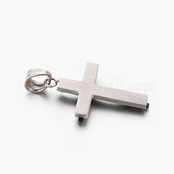ファッション メンズ バイカラー 201 ステンレス クロス ペンダント  ガンメタ色  31x20x4.5mm  穴：5x6.5mm&nbsp;STAS-F010-70