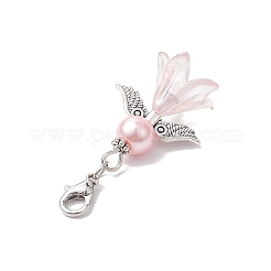 2Pcs 2 Colors Wedding Season Angel Glass Pearl & Acrylic Pendant Decorations&nbsp;HJEW-JM01920-1