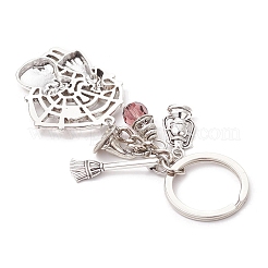 Halloween Tibetan Style Zinc Alloy K9 Glass Keychains&nbsp;KEYC-JKC01237