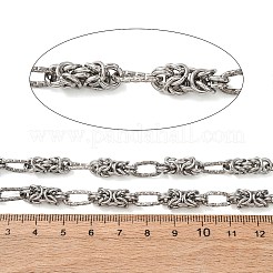 304ステンレスノットリンクチェーン  溶接されていない  スプールで  ステンレス鋼色  18x6x6mmと11x6x1mm&nbsp;CHS-A021-06A-P