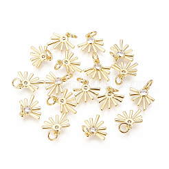 Brass Micro Pave Cubic Zirconia Charms&nbsp;ZIRC-F095-02