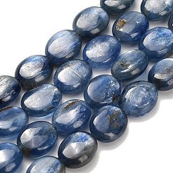 天然石カヤナイトビーズ連売り  卵形  ブルー  9.5~10x8~8.5x4.5mm  穴：0.7~0.8mm  約41個/連  16.02''（40.7センチメートル）&nbsp;G-H335-D01-8x10mm-A