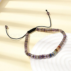 Natural Amethyst & Non-magnetic Hematite Beaded Adjustable Bracelets for Unisex&nbsp;BJEW-K251-09X