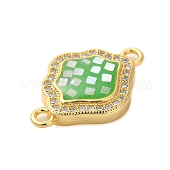 Rack Plating Brass Micro Pave Clear Cubic Zirconia Diamond Links&nbsp;KK-K385-108G