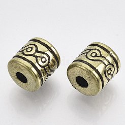 CCBプラスチックヨーロピアンビーズ  大穴ビーズ  コラム  アンティーク黄金  12.5x12mm  穴：4mm  約360個/500g&nbsp;CCB-T011-04AG