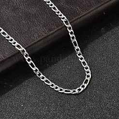 3.8MM 304 Stainless Steel Figaro Chain Necklaces for Women&nbsp;NJEW-B134-02B-P