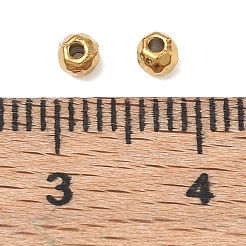 304ステンレススチールビーズ  多面カット  ラウンド  イオンプレーティング（ip）  18KGP本金メッキ  3x2.5mm  穴：0.9mm&nbsp;SA-CBA740F-01A-G