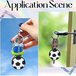 スポーツシリーズシリコンキーホルダー20個  プラチナ  サッカー  103mm&nbsp;KEYC-SC0002-01A