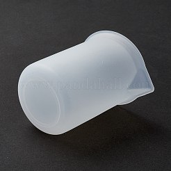 シリコーン計量カップ  DIYエポキシクラフトモールドツール  ホワイト  6.7x5.6x6.9cm  容量：100ml（3.38fl.oz）&nbsp;X-DIY-P059-03A