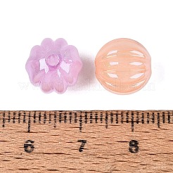 蓄光UVメッキ不透明アクリルビーズ  虹色の  カボチャ  グリッターパウダー付き  暗闇で光る  ミックスカラー  11mm  穴：2mm&nbsp;OACR-Q204-15