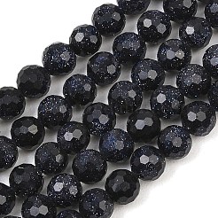 Synthetic Blue Goldstone Beads Strands&nbsp;GG-CBA199E-F02-6mm
