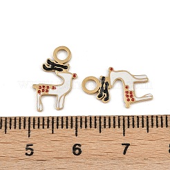304ステンレススチールエナメルチャーム  イオンプレーティング（ip）  クリスマステーマ  18KGP本金メッキ  鹿  14.5x9.5x1mm  穴：2.5mm&nbsp;STAS-G357-01G-09