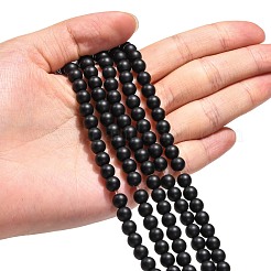 Synthetic Black Stone Beads Strands&nbsp;G-G508-6MM