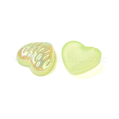 UVメッキアクリルカボション  虹色の  ハート  ライトカーキ  11.5~12x12~12.5x4mm&nbsp;OACR-H121-02B