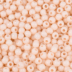 不透明なアクリルビーズ  ラウンド  パパイヤホイップ  4x3.5mm  穴：1.6mm  約18000個/500g&nbsp;SACR-A007-01A-03