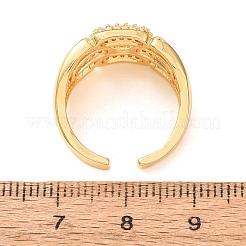 Brass Micro Pave Cubic Zirconia Cuff Open Rings&nbsp;CU-CBAB3AD-16G