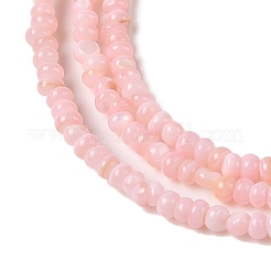 天然淡水シェルビーズ連売り  染め  ロンデル  ピンク  2~2.5x0.5~2.5mm  穴：0.5mm  約205~235個/連  14.57~15.16インチ（37~38.5cm）&nbsp;SHEL-P017-01A-09