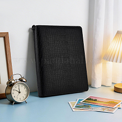 合成皮革の文房具収納ポケット  ファイル封筒ポーチ  長方形  ブラック  265x210x43mm&nbsp;AJEW-WH0609-967C