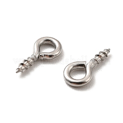 Non-Tarnish 304 Stainless Steel Screw Eye Pin Peg Bails&nbsp;X-STAS-E044-07P-01