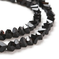 ガラスビーズ連売り  模造翡翠ガラス  多面カット  ポリゴン  ブラック  2.5x2.5x2.5mm  穴：0.7mm  約132個/連  29cm&nbsp;GLAA-L031-01-C01