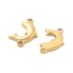 304ステンレススチールコネクタチャーム  イオンプレーティング（ip）  イルカ  14KGP本金メッキ  16.2x10x2.3mm  穴：1.6mm&nbsp;STAS-M111-25G